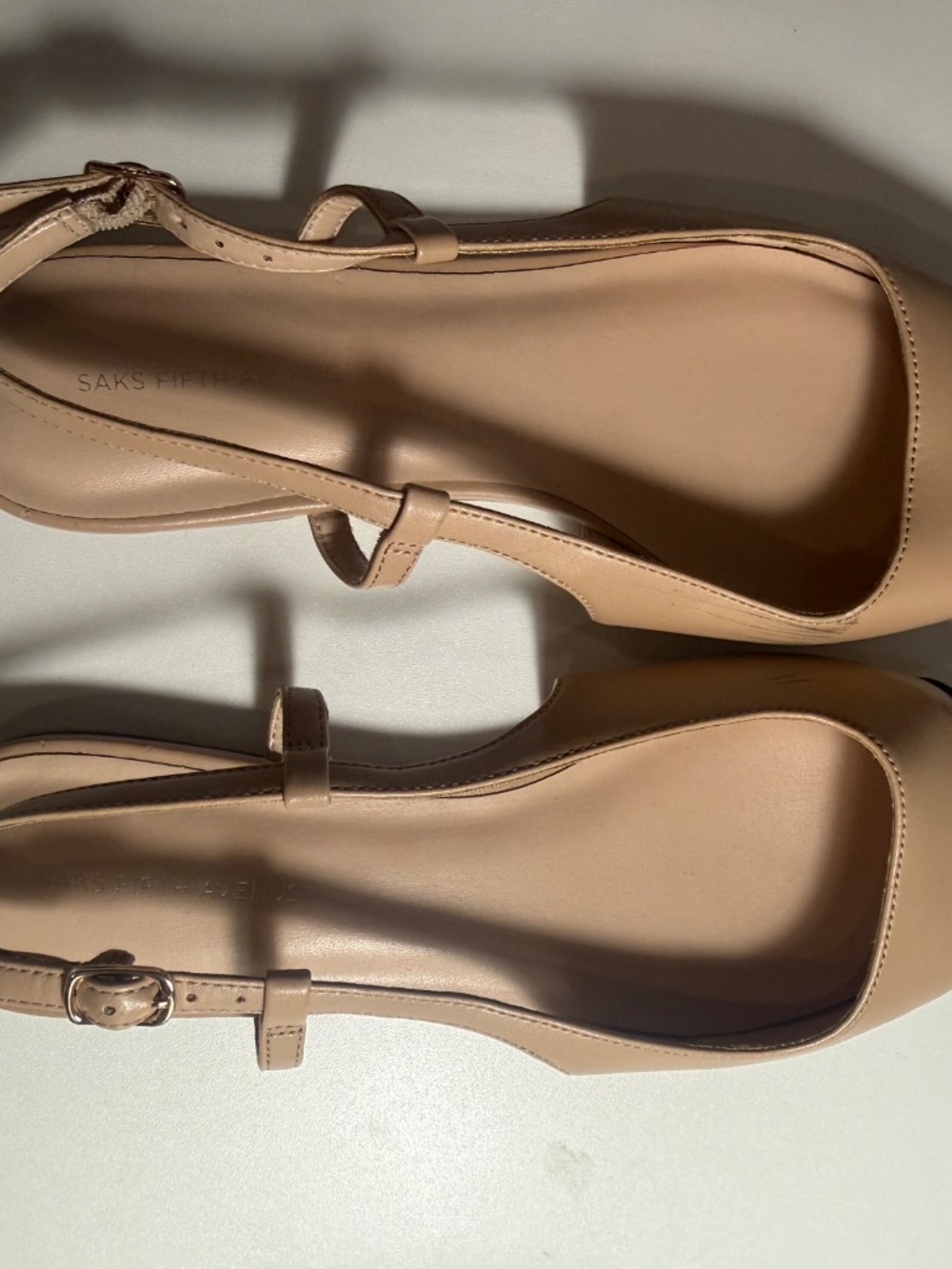 Saks fifth Avenue Leather Colorblock Pattern Slingback Flats - Picture 4 of 10